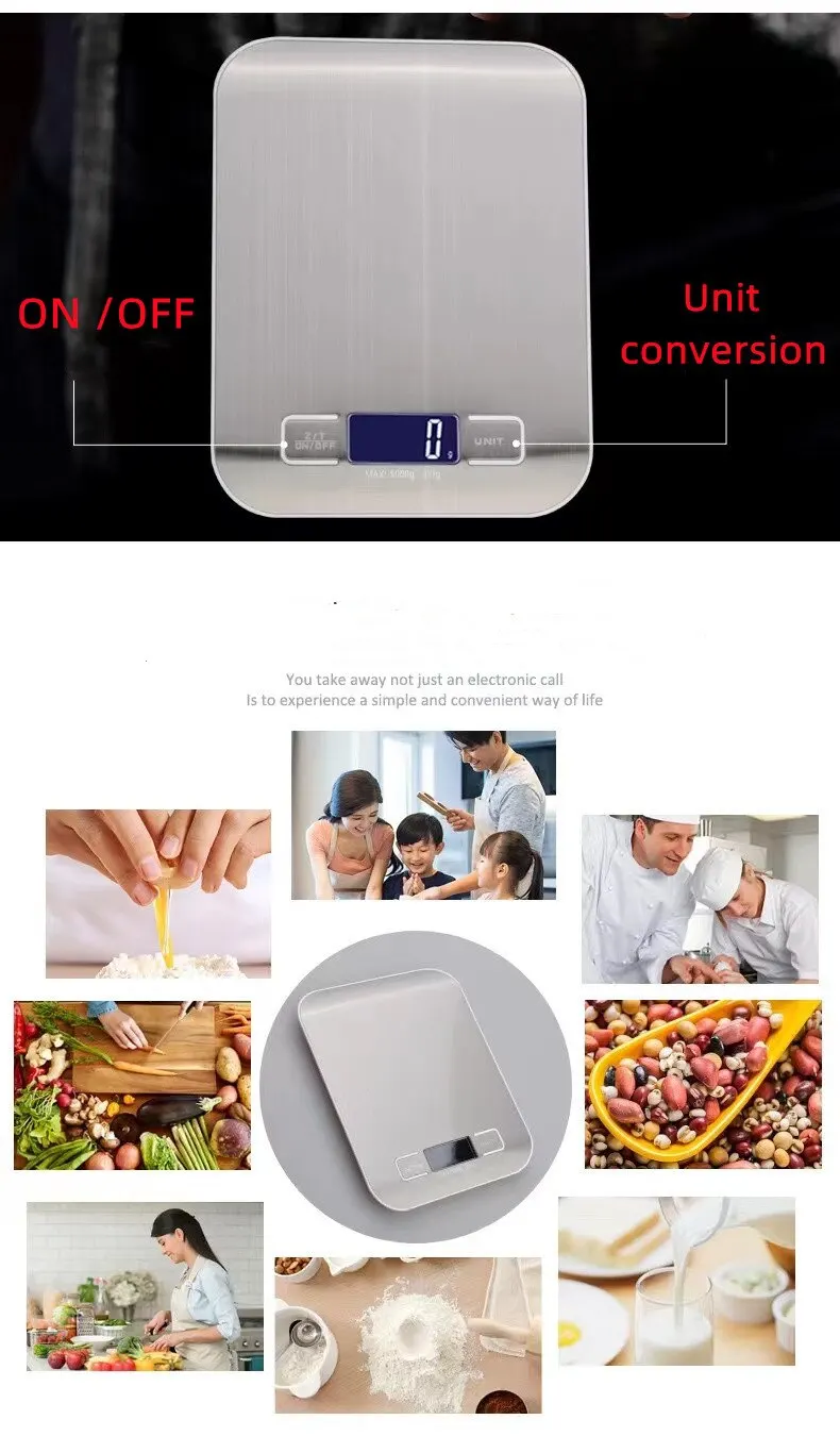 Báscula de cocina Báscula digital de alimentos de acero inoxidable | Tienda Diversi