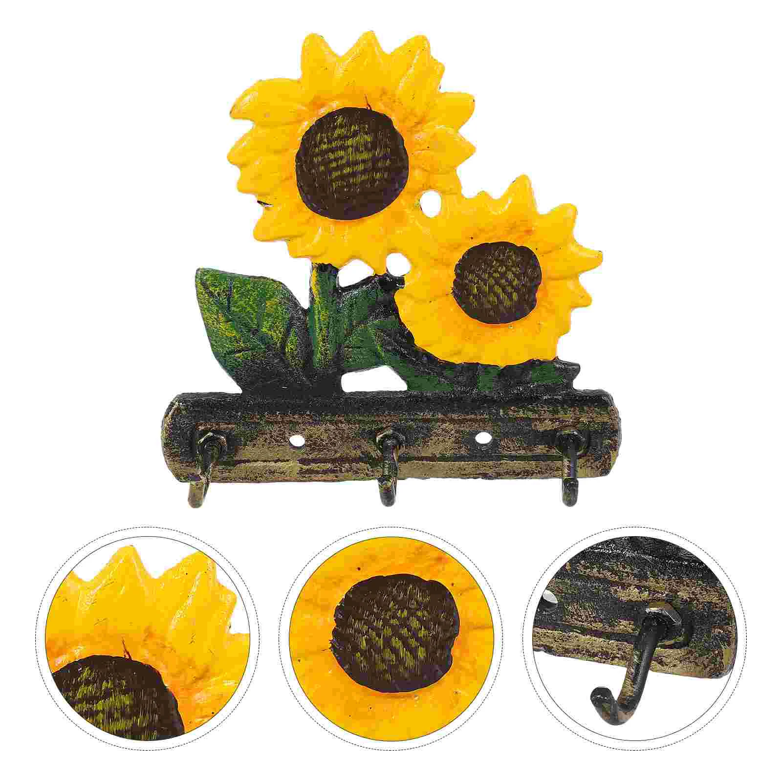 

Sunflower Hook Wall to Screw Mounted Coat Rack Metal Clothing Multipurpose Hanging