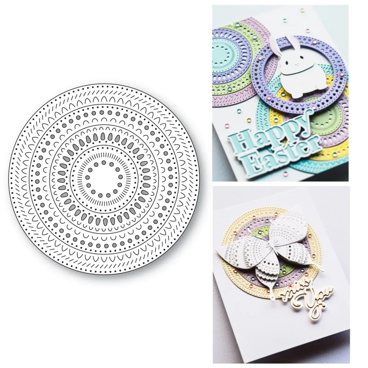 

Pattern Rings Metal Cutting Dies Scrapbooking Embossed Make Paper Card Album Diy Craft Template Decoration 2024 New Arrival