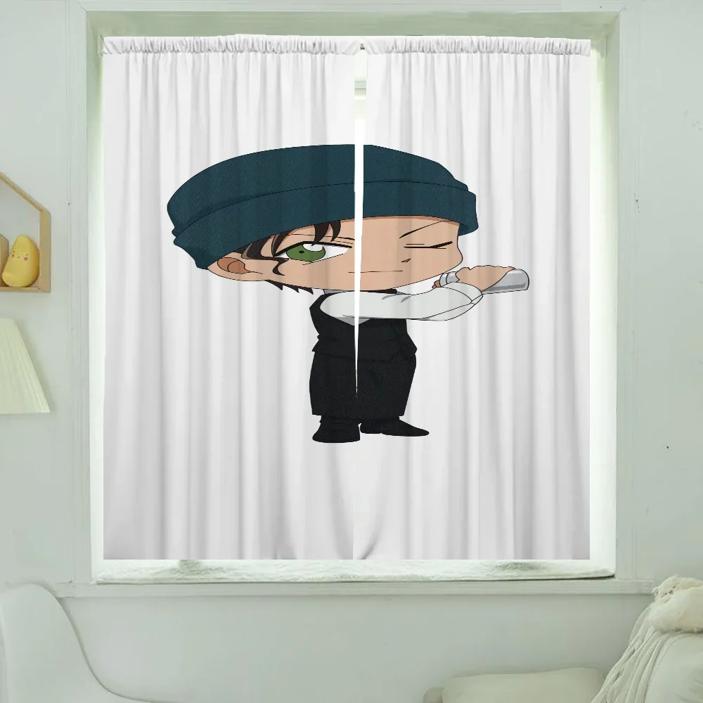 Window Kitchen Curtains for Living Room 2 Pieces Blackout Curtains Door Curtain D-detective C-conan Bedroom Decoration Partition 3
