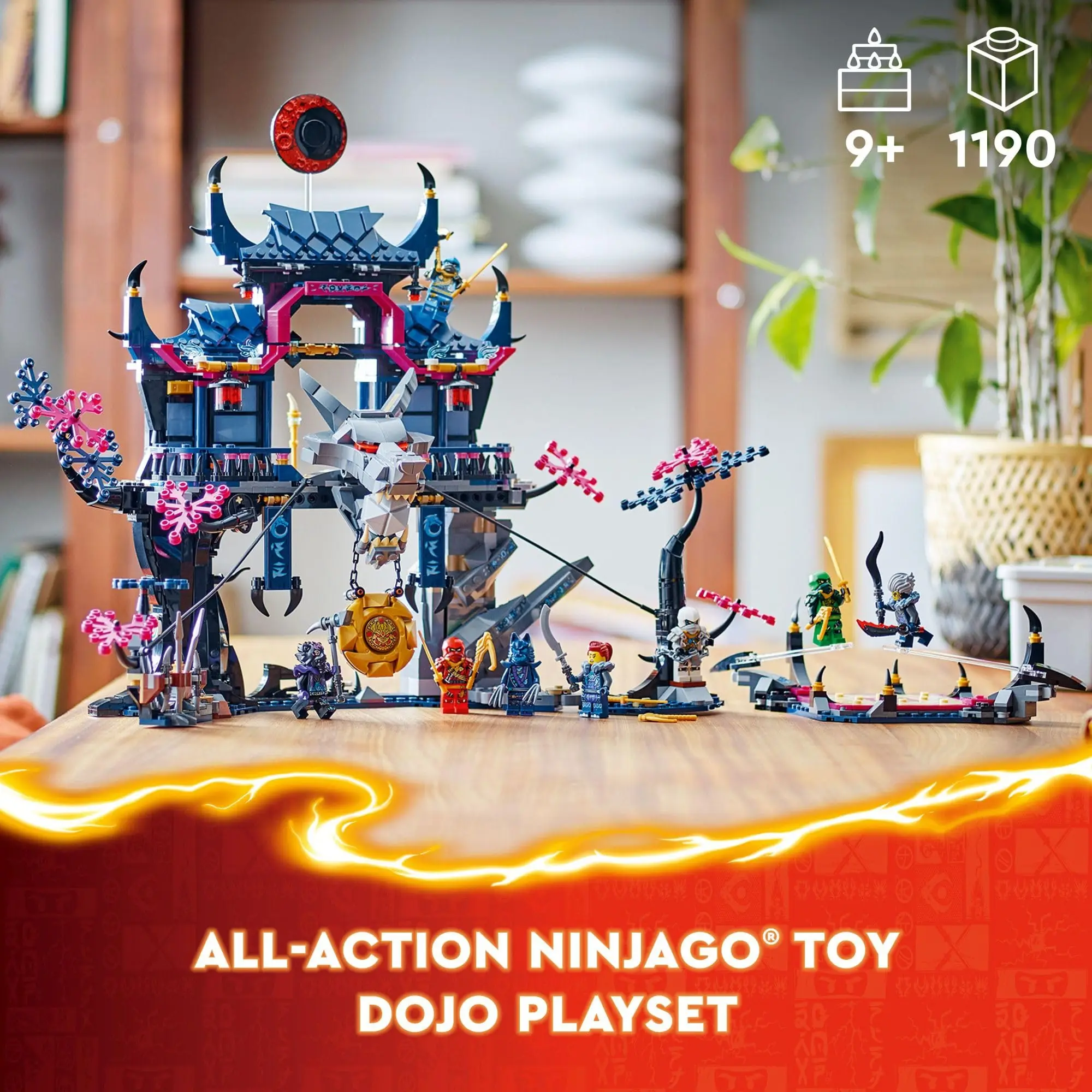 LEGO NINJAGO Wolf Mask Shadow Dojo Building Toy with 8 Ninja