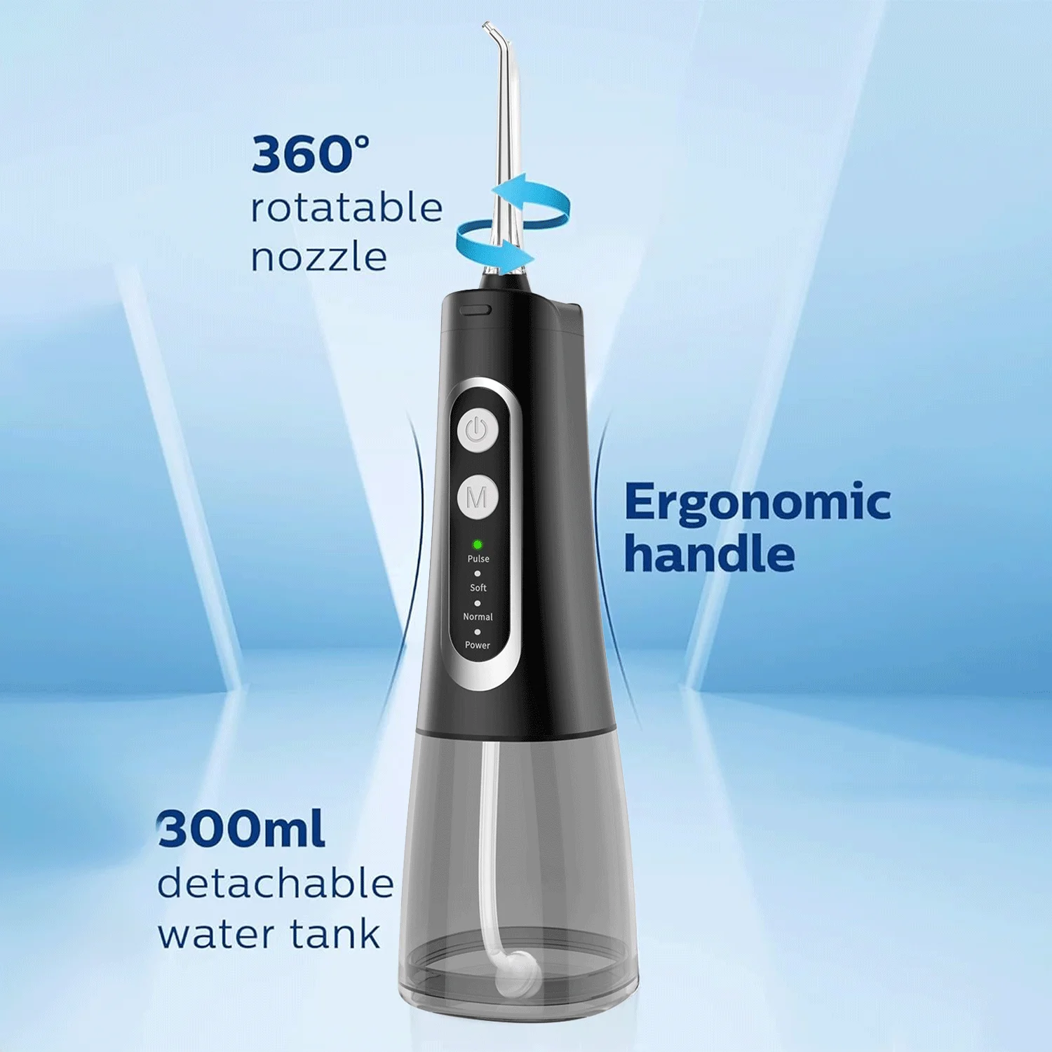 Description Picture 3 of itemYUESI Dental Floss Oral Irrigator 4 Different Cleaning Modes Low Noise Design Rechargeable Teeth Cleaner Electric Water Flosser