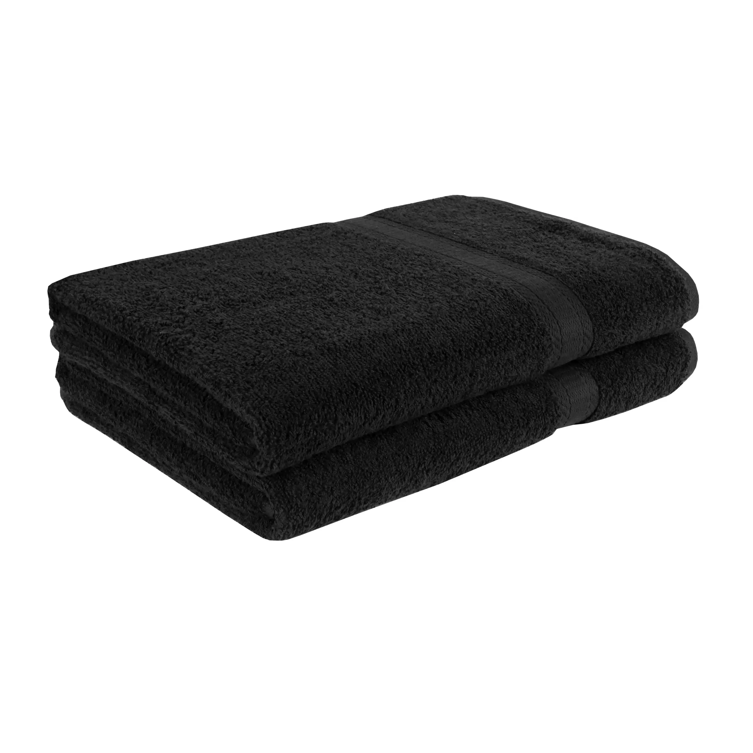 

Solid 2-Piece Bath Sheet Set, Rich Black