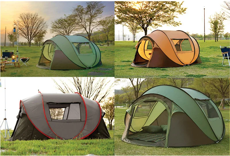 خيمة منبثقة أوتوماتيكية للتخييم في الهواء الطلق ، مقاومة للماء والرياح ،