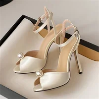 Eilyken Sexy String Bead Open Toe Sandals Woman Ankle Buckle Strap Stiletto Heels Party Prom Shoes Summer Pumps Zapatos Mujer - Image 2