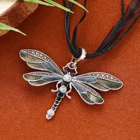 Fashion Crystal Dragonfly Pendant Necklaces for Women Vintage Insect Multi Layers Rope Necklace Jewelry Thanksgiving Gift - Image 2