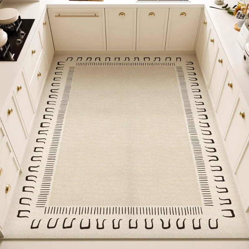 PVC Leather Kitchen Mats Modern Minimalism Matpractical Waterproof Oil-proof Carpet Large Area Anti-fouling Balcony Rug Tapis 러그