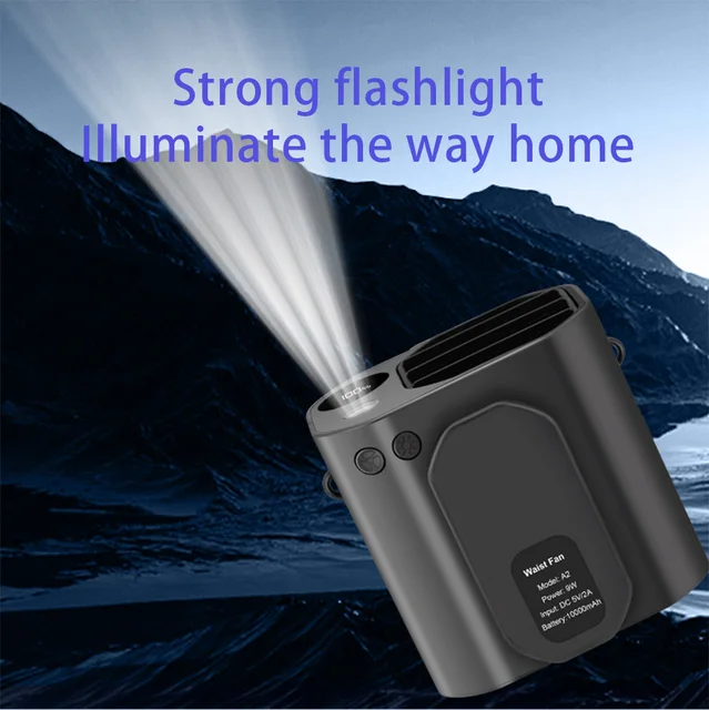 Portable Hanging Waist Fan USB Charging Electric Fan 3 Wind Speed Bladeless Waist Hanging Fan For Outdoor Camping Travel 4