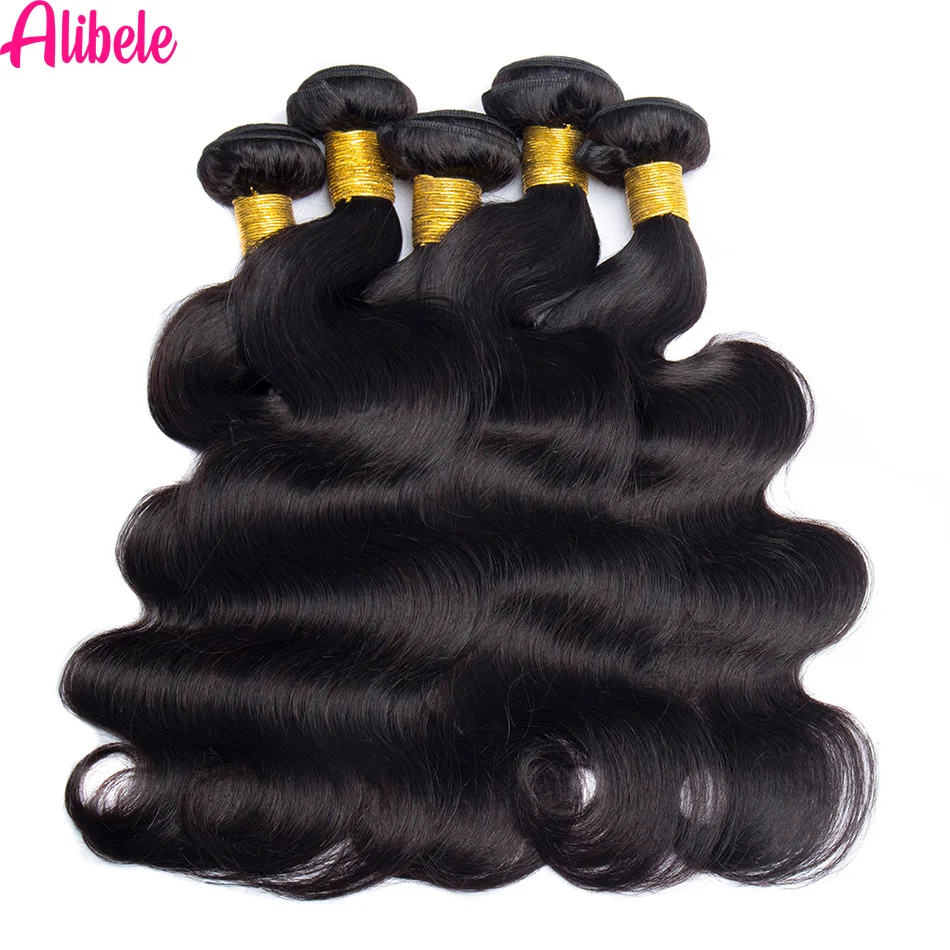 Human Hair Bundles Alibele 6x6 5x5 HD Lace Closure With Bundles Malaysia Body Wave Bundles With Closure Remy Hair Weave 4x4 LaceClosure