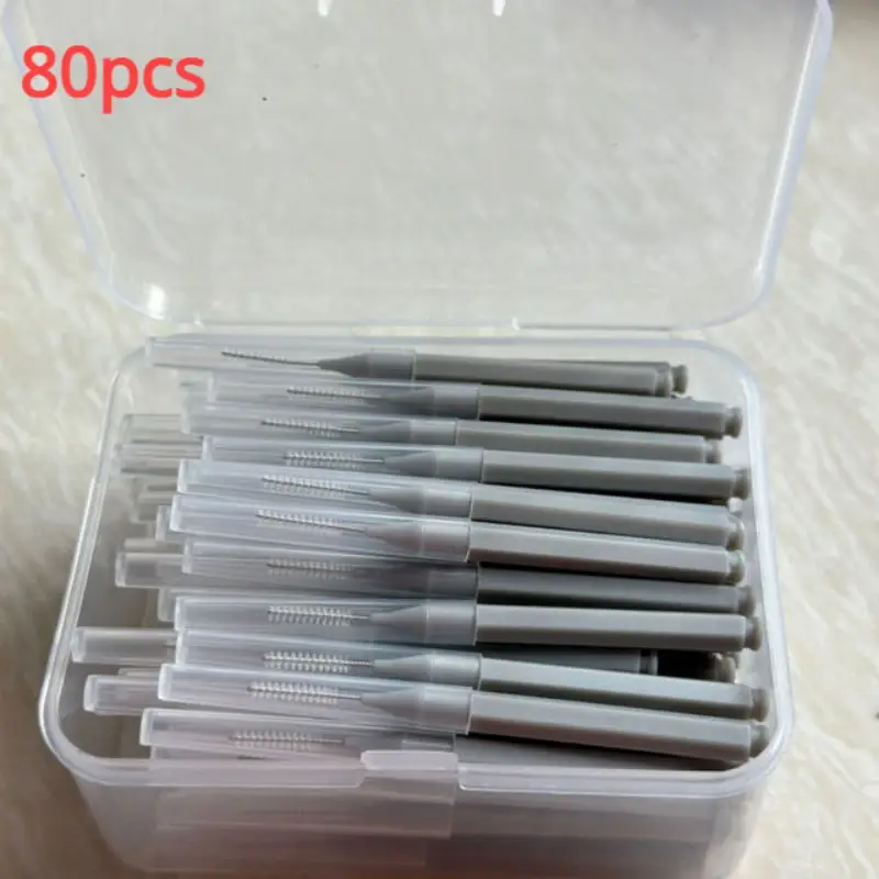 30/80/150/160Pcs I-type push pull interdental brush 0.6-1.5Mm Cleaning Between Teeth Oral Care Orthodontic I Shape Tooth Floss - Image 19