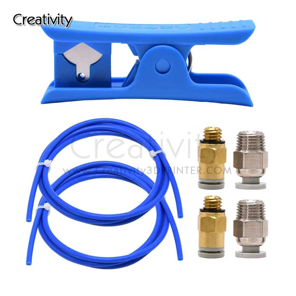 Pneumatic Quick Connector with Mini Portable Pipe Cutter For 1.75mm Filament PC4-01 PTFE Tube 1 or 2 Meter 3D Printer Parts