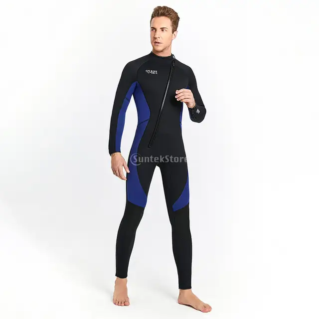 Men S Wetsuits 90 Neoprene 10 Nylon One Piece Full Body Diving Skin Front Zip Jumpsuit Rack Guard Water Sport Swimwear Aliexpress