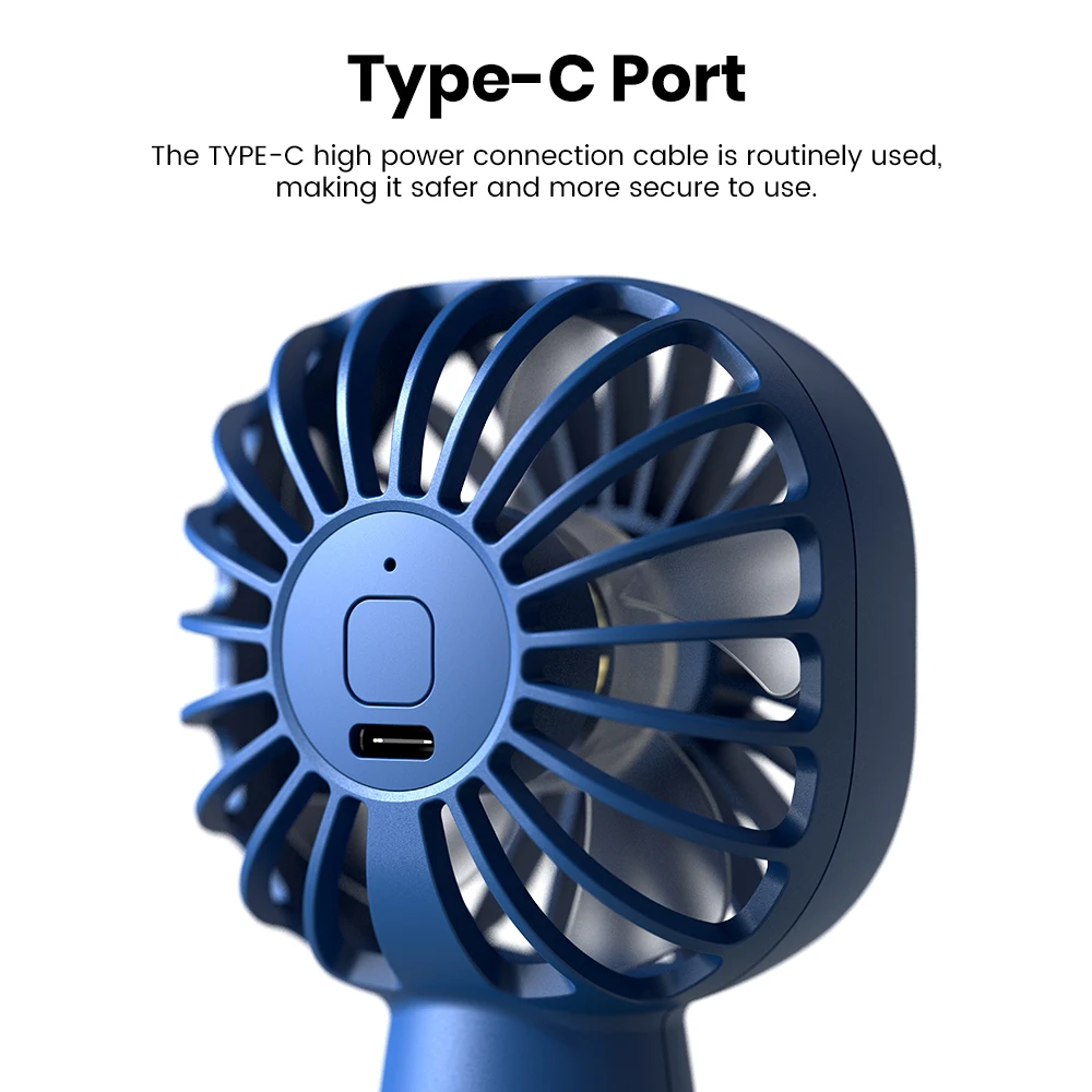 TOPK 1800mah Mini Portable fan,USB Electric Fan 3 Speeds rechargeable portable fan Eyelash hand fans for room Camping Supplies 4