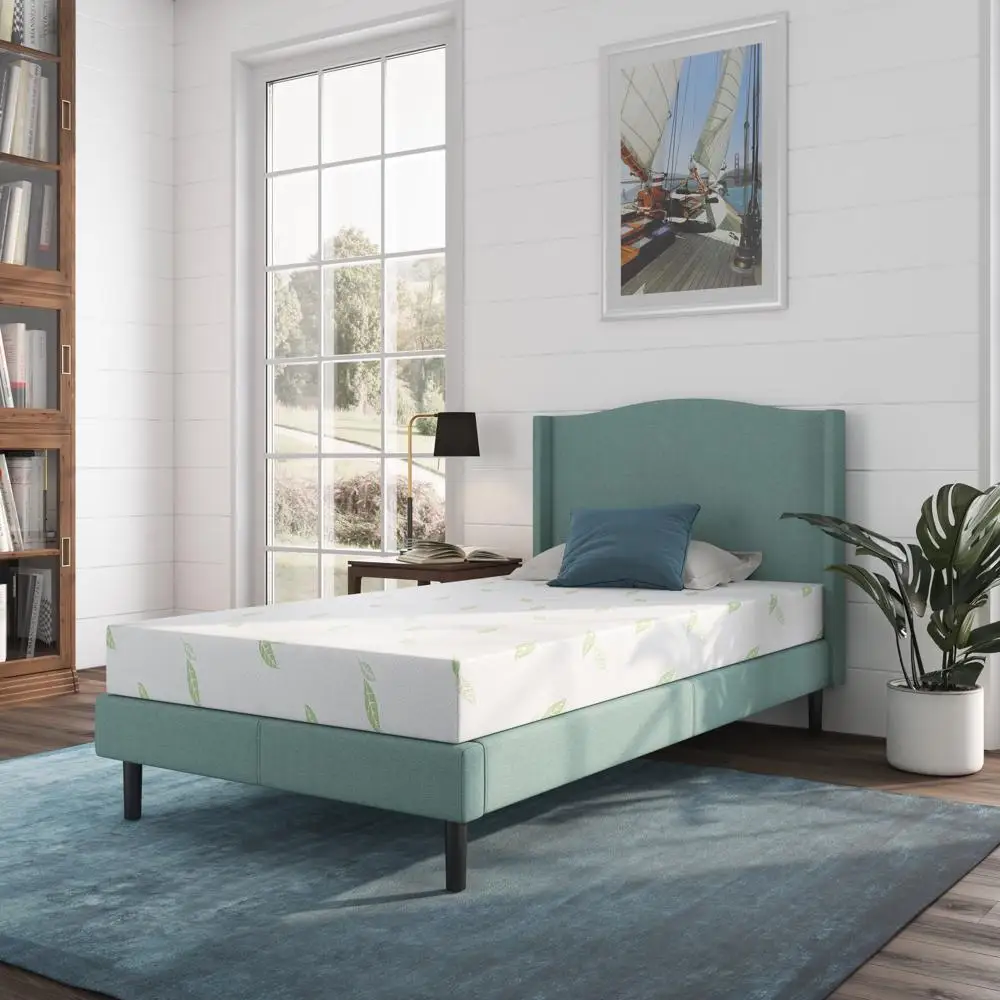 Green Tea Infused Memory Foam Mattress Bed in a Box Twin 6" Medium Firmness Hypoallergenic Breathable Construction Comfort 3