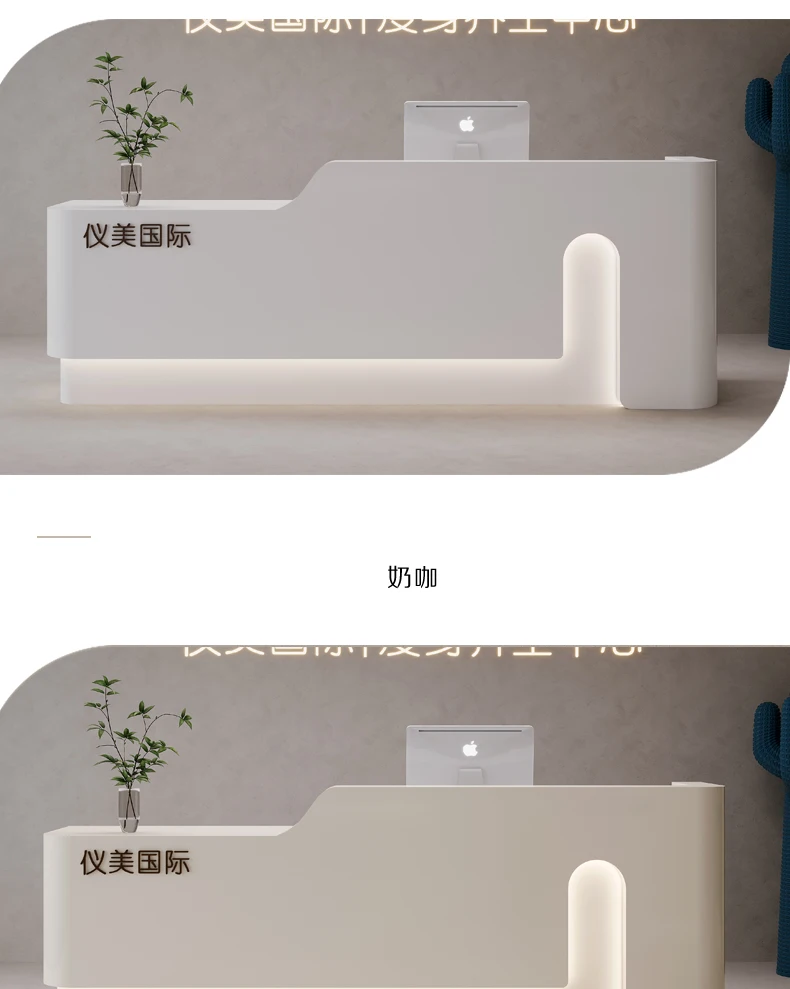 Description Picture 4 of itemExecutive Reception Desk Lectern Computer Coffee Beauty Service Desk Checkout Podiums Super Markt Cassier Luxury Furniture