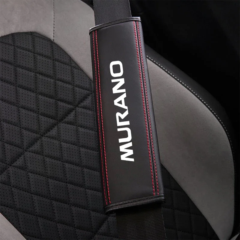 for Nissan Murano 2010 2013 2015 1pc Cowhide Car Interior Seat Belt Protector Cover For car Auto Accessories