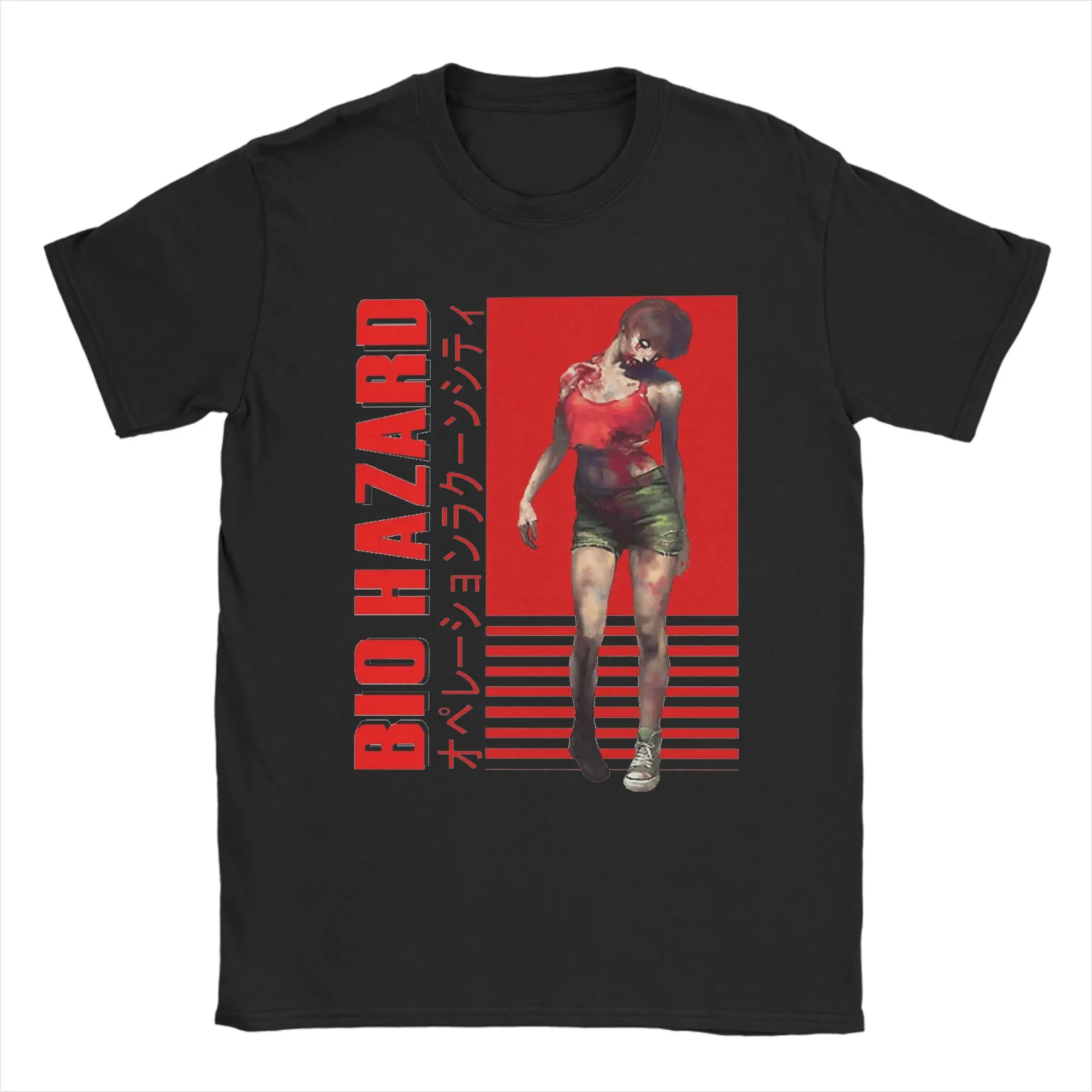 Retro Biohazard Residents Evils T-Shirt Herren 100 % Baumwolle Kurzarm Rundhals Sommer TopsTops