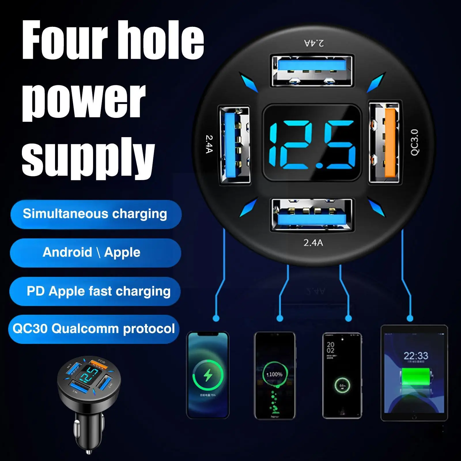 USB   PD   QC3.0 CŸ   ڵ ,    й, iP J7S1 , 66W, 4 Ʈ