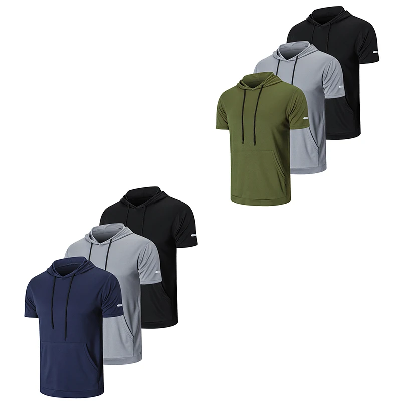 Men Workout Shirts 2/3 Pack Dry Fit Moisture Wicking Short Sleeve Mesh Athletic T-Shirts