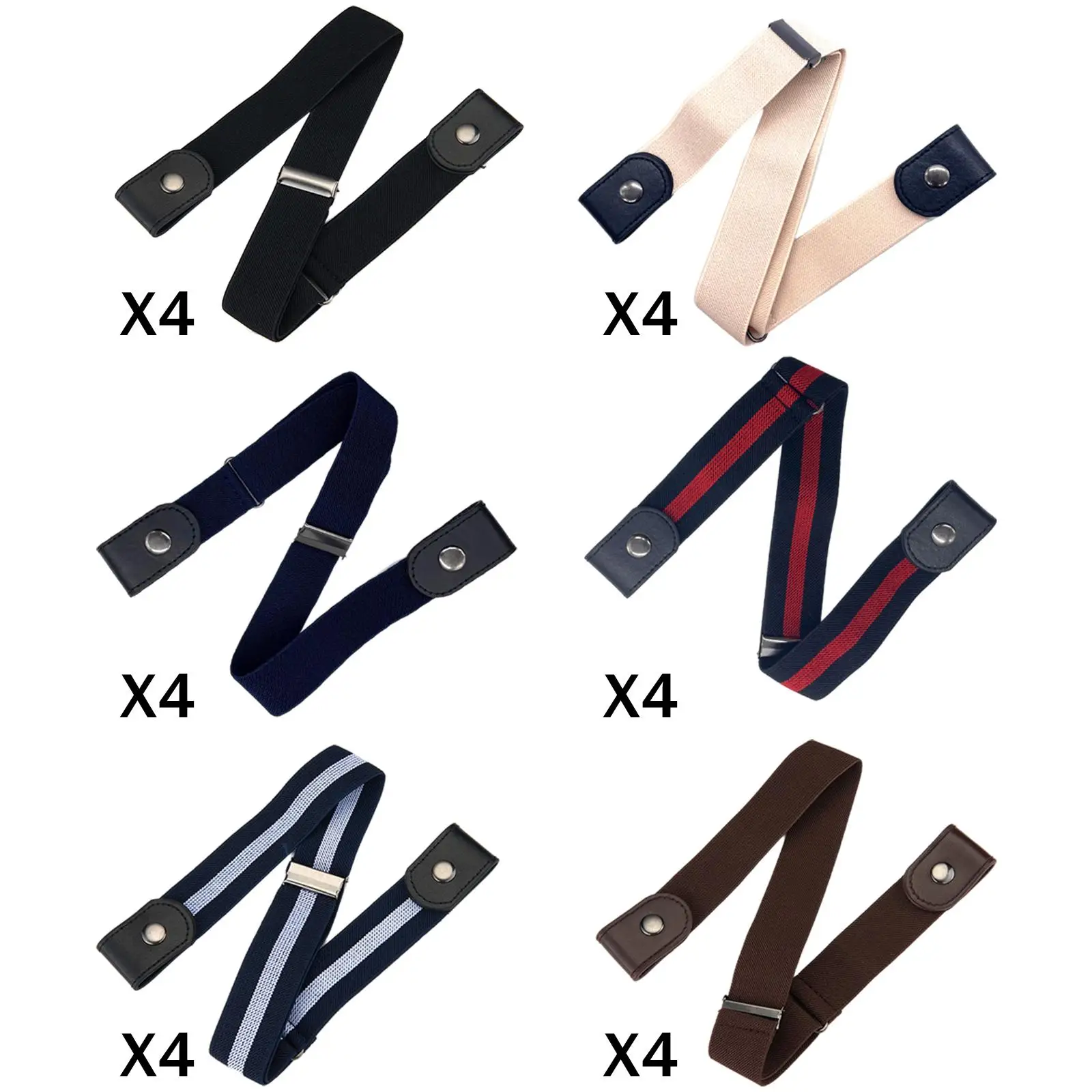 

No Buckle Stretch Belts, Invisible Elastic Jeans Pants Waistband Waist Decoration Daily Accessories