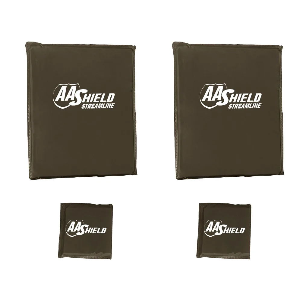 

AA Shield Streamline Bulletproof Soft Body Armor Inserts Plate UHMWPE Self Defense Supply NIJ 3A 11 x 14 Square Cut & 6 x 6 Kit