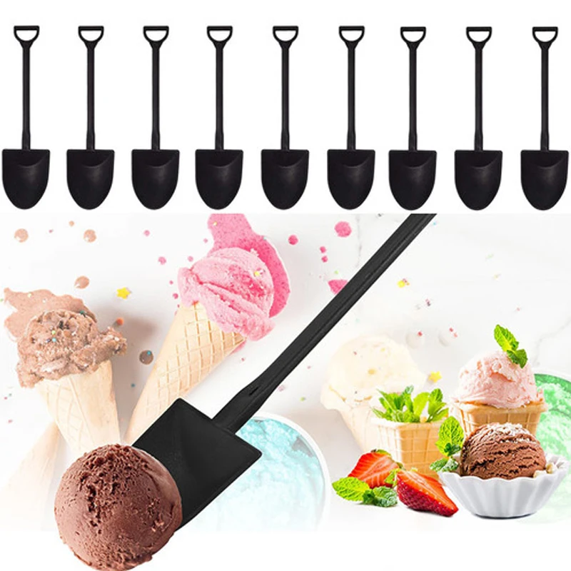 Plastic Disposable Spoon Kitchen Tableware Mini Coffee Teaspoon Fruit Ice Cream Dessert 50Pcs 100Pcs