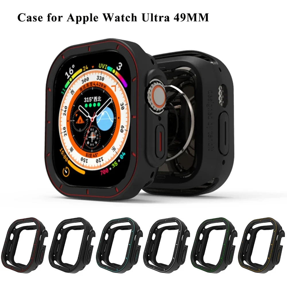 애플 워치용 소프트 실리콘 케이스, 울트라 49mm TPU 보호대 커버 베젤, iWatch 시리즈 8 범퍼 시계 밴드 액세서리