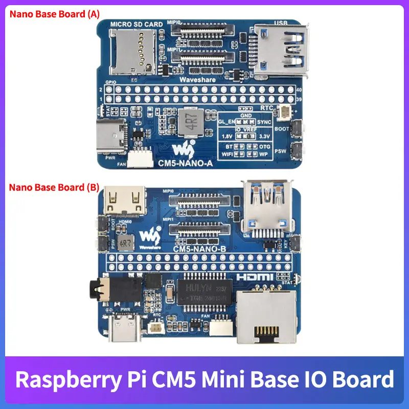 Raspberry Pi CM5 Mini Base IO Board Same Size as CM5 Nano Base Board (A)/ (B) for Raspberry Pi Compute Module 5 Lite/ EMMC image 1
