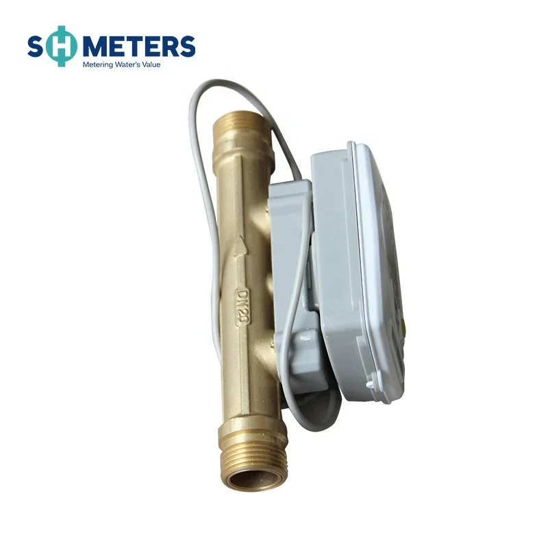 DN20MM Ultrasonic Water Flow Meter Wireless Brass M-bus amr / ami r250 smart water meter
