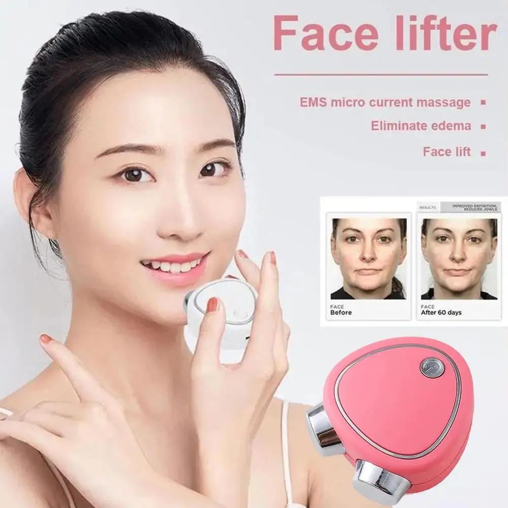 Portable Electric Face Lift Roller Massager Ems Microcurrent Vibration Sonic Lifting Tighten Massage Skin Devices Be O7f6