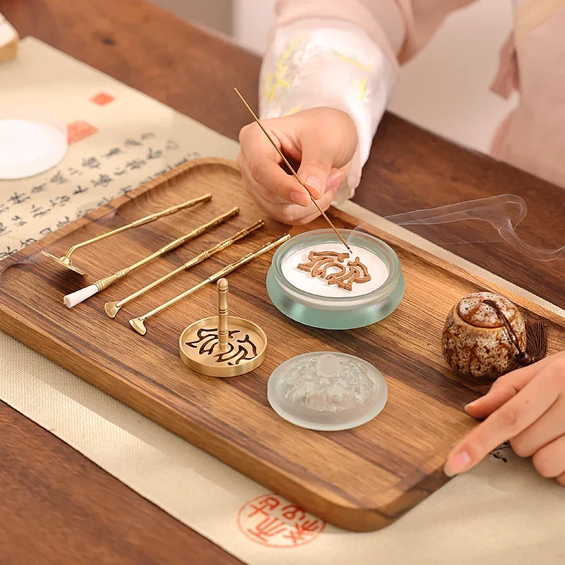 Liuli 3 legged Stove Household Incense Stove Xuande Stove Indoor Tea Ceremony Incense Stove Making Incense Seal Incense Set Gift