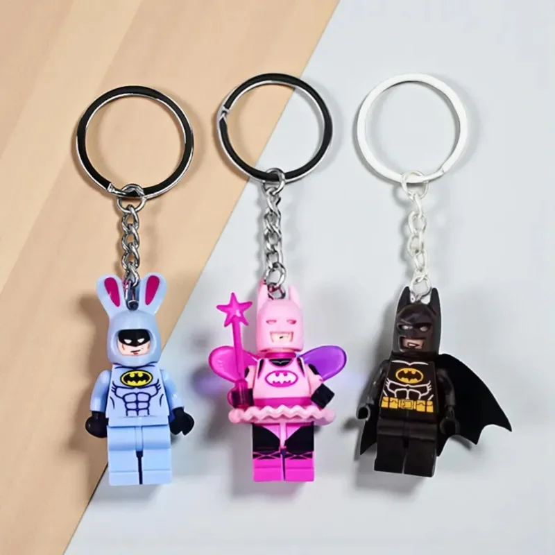 3D Cartoon Stern Rosa Schwarz Fledermaus Schlüsselanhänger Rucksack Anhänger Mini Puppe Paar Schlüsselanhänger Geschenk