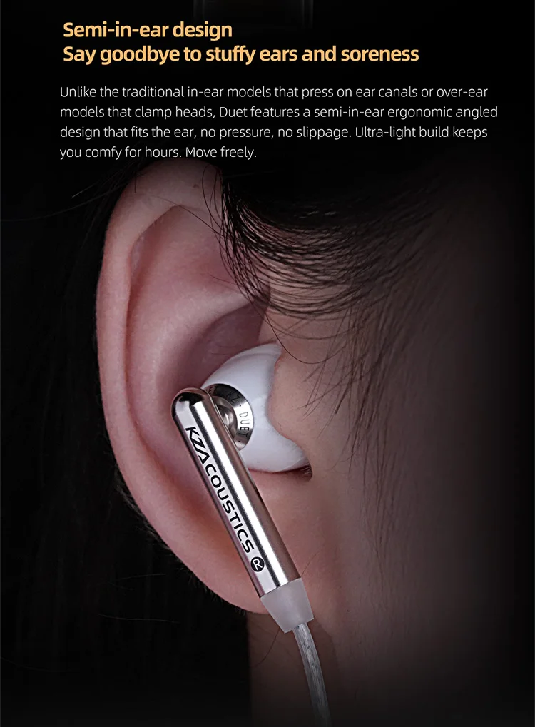 Auricolari KZ Duet Dual Dynamic Driver Units Auricolari cablati in-ear_voghion.com
