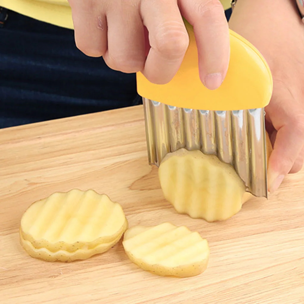 Potato Chip Slicer Vegetable Fruit Corrugated Wavy Knife French Fries Cutter Kitchen Tools Gadget