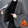 ARC Blazer Autumn/Winter Golden Sable Velvet and Cotton Thickened Thermal Small Suit Fashion Business Men's Slim Blazer 2