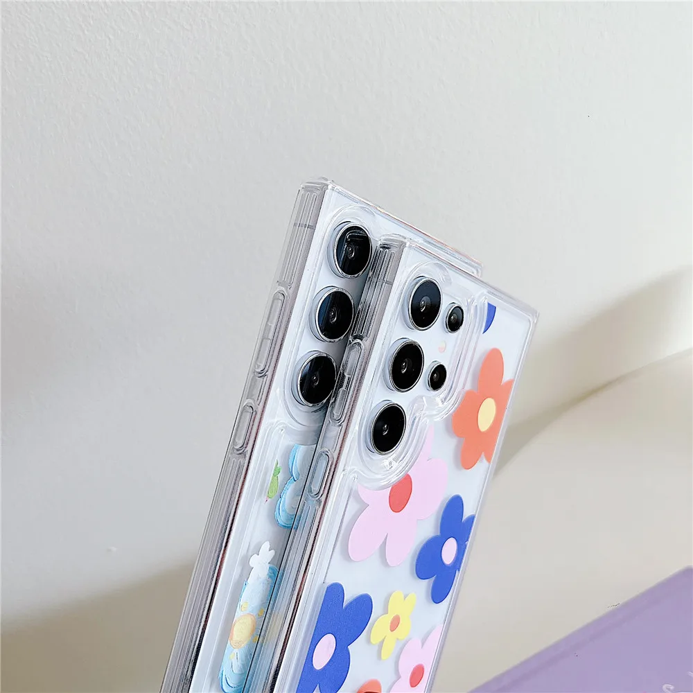 Coque de téléphone Samsung en Silicone transparent, étui antichoc pour S24, S23, S22 Ultra Plus, S20FE, S21FE, S23FE, Note 20, fleur_voghion.com