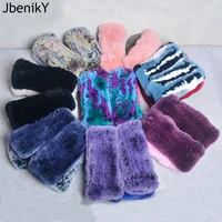 New Style Winter Girl Natural Real Rex Rabbit Fur Gloves Good Elastic Knitted Rabbit Fur Mittens Lady Real Rex Rabbit Fur Gloves
