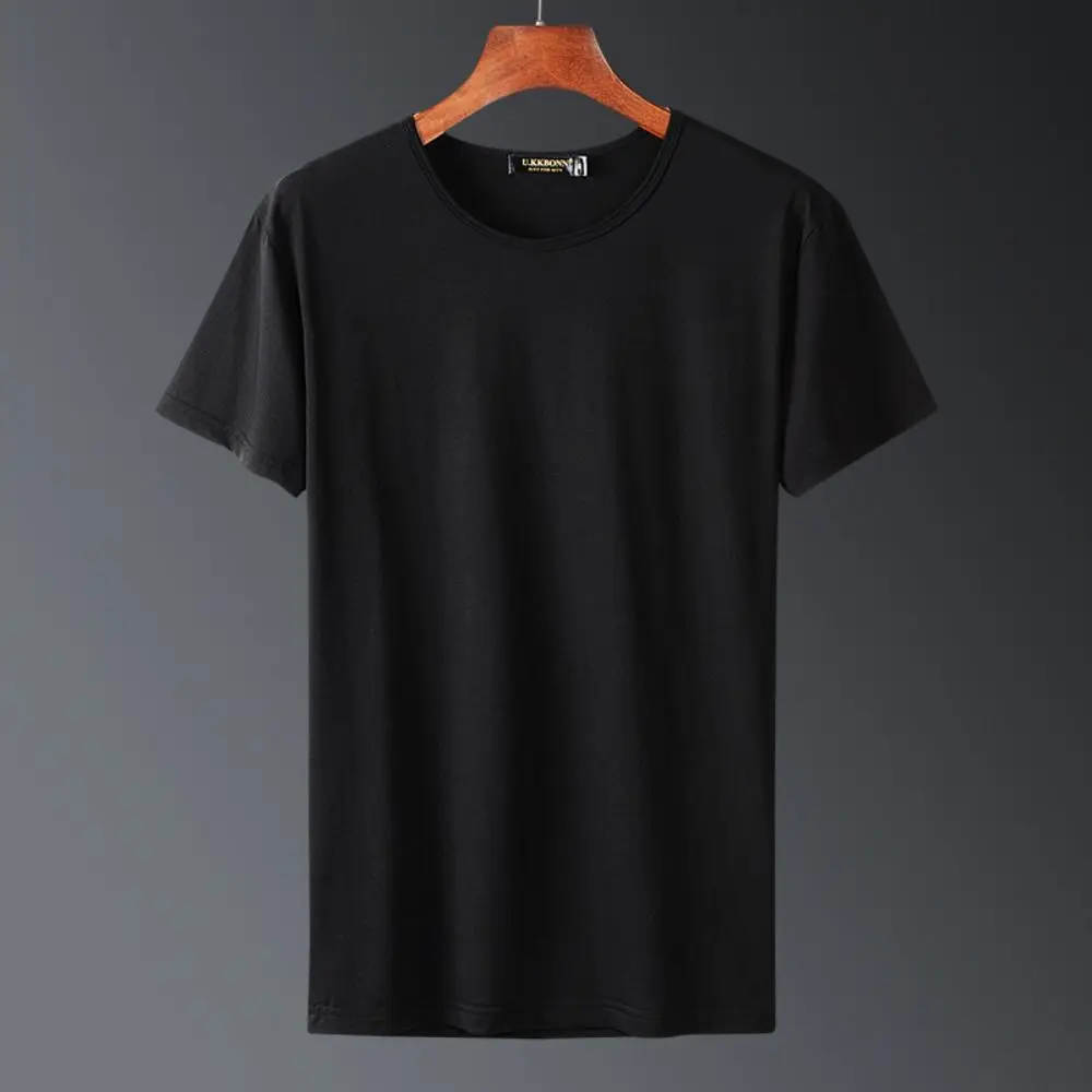 Description Picture 6 of itemNew Round Neck T Shirts for Men Simple Quick Dry Short Sleeve T-shirt Bottoming Shirt Large Size Men's Basic T-shirt Male