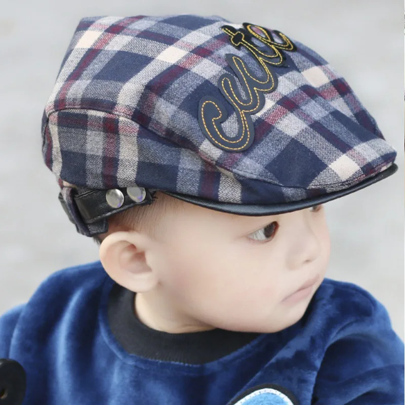 Baby Beret Hats Cute Toddler Sun Cap Letter Plaid Style for Infant Girls Boys Children Kids Gorras Snapback Boina Casquette
