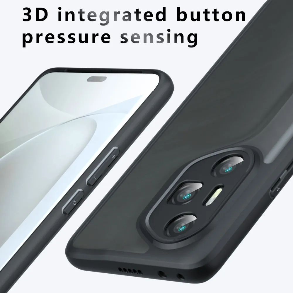Luxury Armor Matte Phone Case – Clear Acrylic Shockproof Back Cover