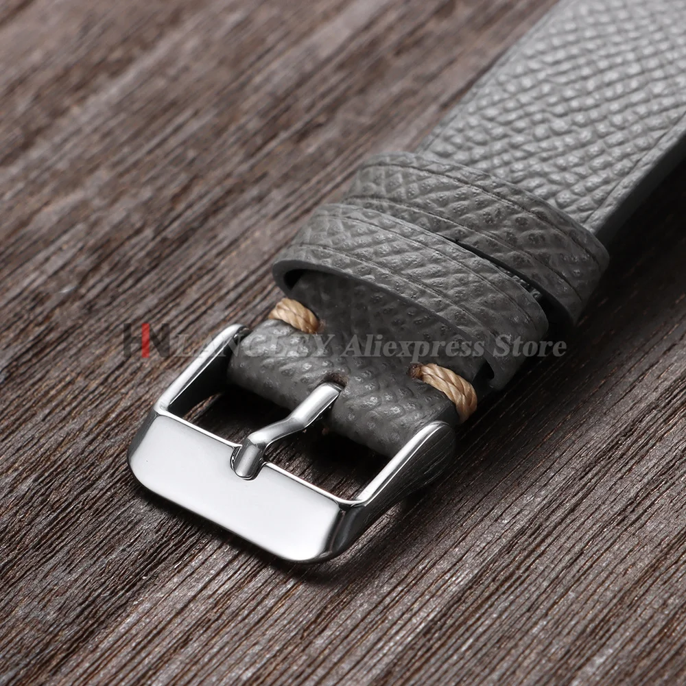 Handcrafted Vintage Leather Watch Band with Detailed Stitching