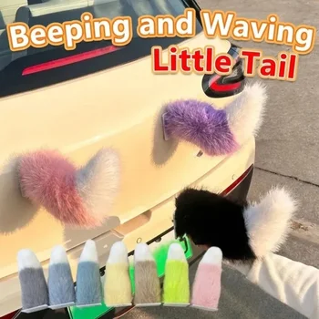 Coda di Volpe Elettrica in Peluche con Movimento per Decorazione Auto, Ornamento per Bagagliaio Posteriore
