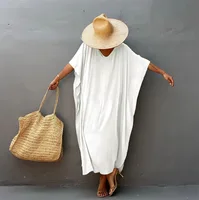 Plus Size Womens Caftan Plus Size Kaftans Casual V Neck Caftans Long Soft Beach Maxi Dress for Summer