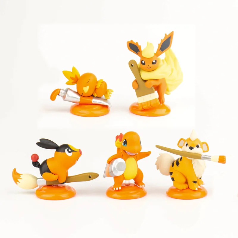 Original Kitan Capsule Toys Charmander Pokemon Growlithe Tepig Flareon Palette Torchic Orange Series Gashapon Anime Figures