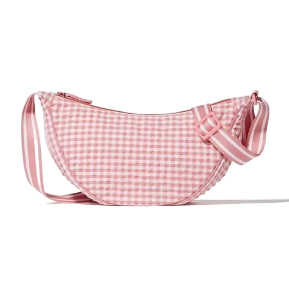Sweet Canvas Plaid Shoulder Bag Versatile Lightweight Nylon Crossbody Bag Hobo Bag Handbag Dumpling Bag Outdoor 8