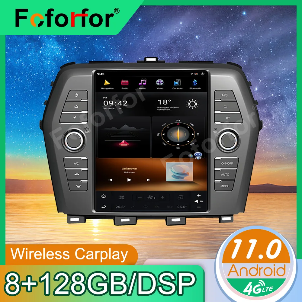 

8G+128G Auto Stereo Screen Android11 Car Radio For Nissan Cima Apple Carplay DSP Headunit GPS Navigation Multimedia Player Audio