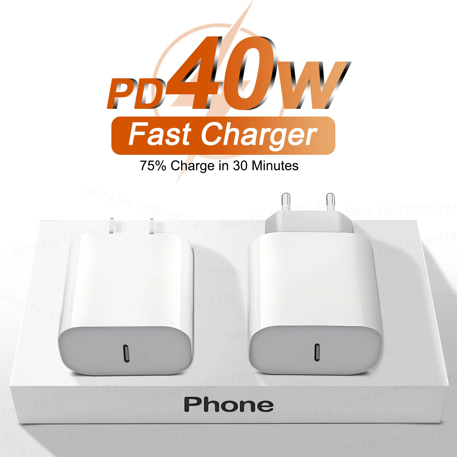 PD 40W Fast Charger For Apple iPhone Pro Max Plus USB C Charger Charging For iPad Earburd Phone Accessories