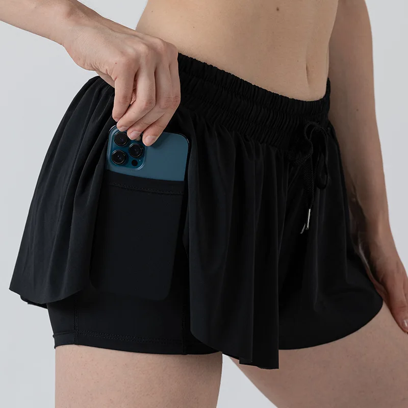 Women‘s 2 in 1 Flowy Running Shorts Casual Athletic Gym Yoga Workout Shorts Spandex Butterfly Tennis Skirts Cute Clothes Summer 6