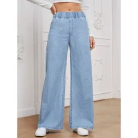 High Waist Straight Leg Loose Fit Casual Jeans Women's Cross-Border Popular Long Pants Versatile Classic Vintage Style