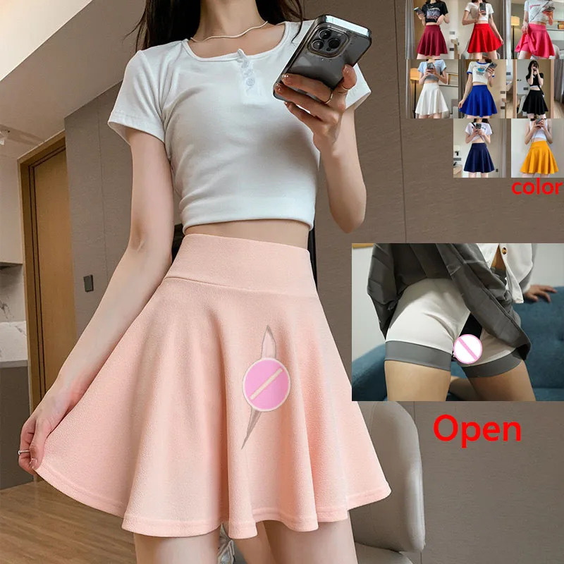 Plus Size Open Crotch Sex Pants Micro Pettiskirt Women's Mini Skirt Multi-Color A- Line Skort with Invisible Zipper Tennis Goth usb хаб satechi aluminum type c multi port adapter 4k with ethernet 3xusb 3 0 type c rj 45 hdmi sd micro sd серебристый док станция st tcmas